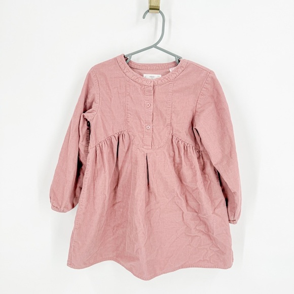 Mango Pink Pleated Sundress with Bishop Sleeves - Picture 1 of 3